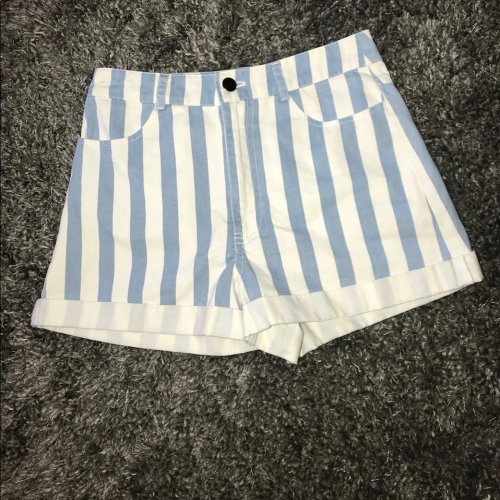 High waisted striped shorts